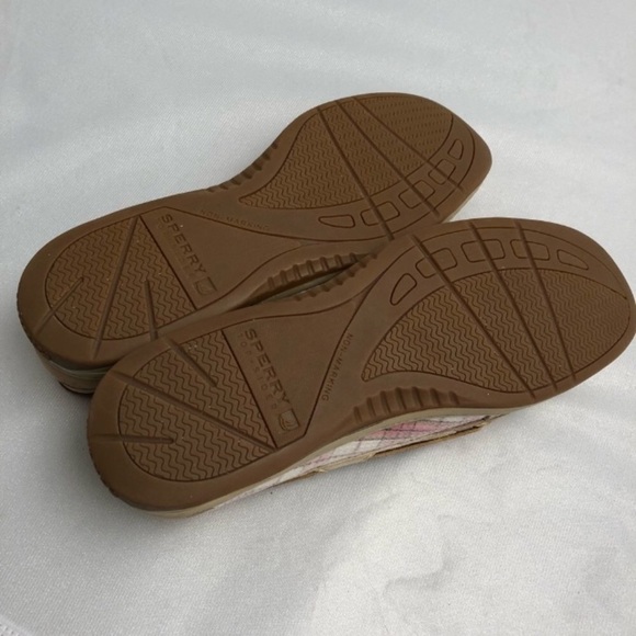 Sperry Angelfish beige and pink plaid sequin boat shoes - Picture 4 of 8